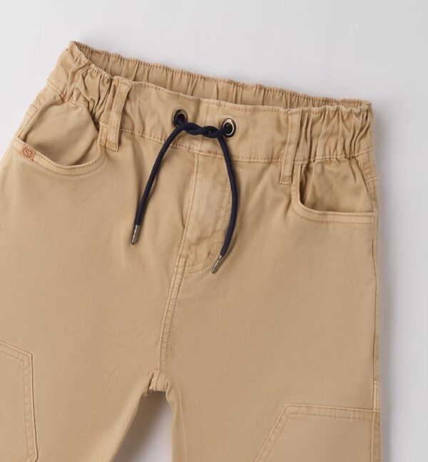 Pantalone in cotone con vita elasticizzata