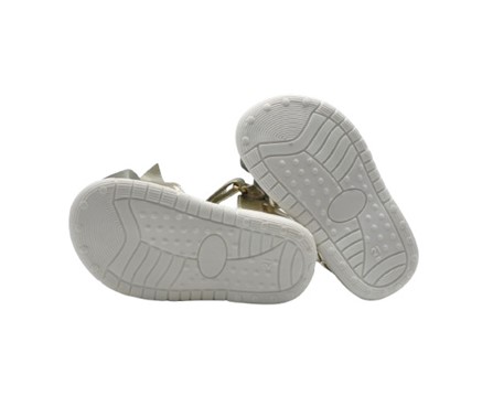 Sandalo primo passo in pelle laminata con velcro