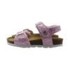 Sandalo in vernice con velcro e fibbia