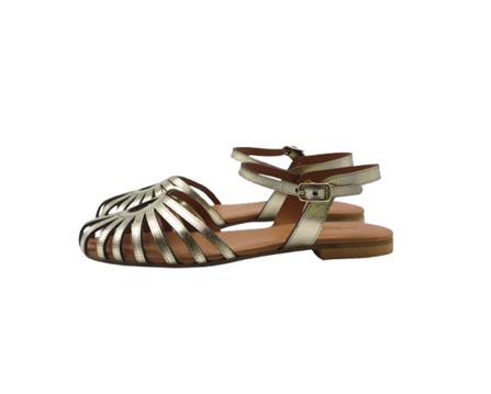 Sandalo in pelle laminata con fibbia