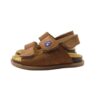 Sandalo in camoscio con triplo velcro