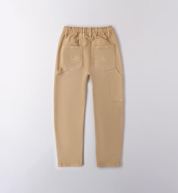 Pantalone in cotone con vita elasticizzata