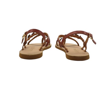 Sandalo in pelle con dischetti in micro glitter