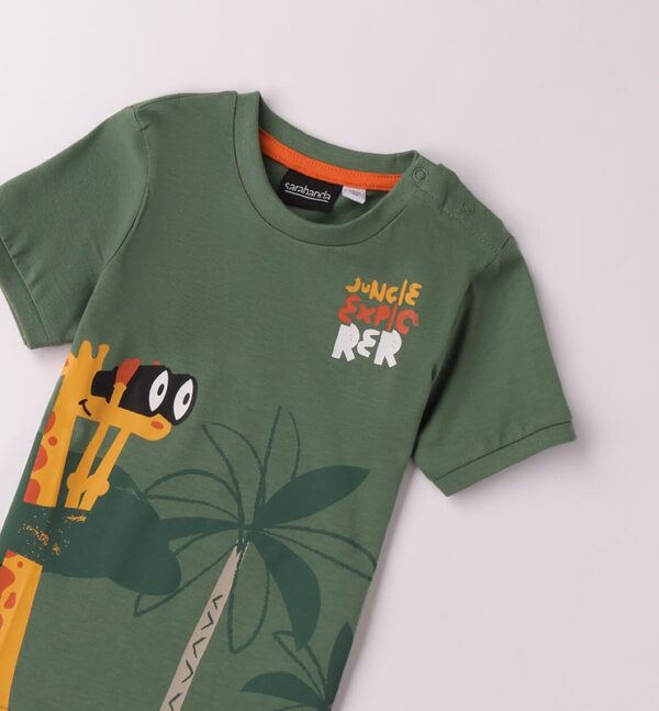 T-shirt mezza manica con stampa giraffa