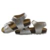 Sandalo in eco pelle con doppie fibbie