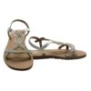 Sandalo in pelle con perline e strass