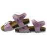 Sandalo in vernice con velcro e fibbia