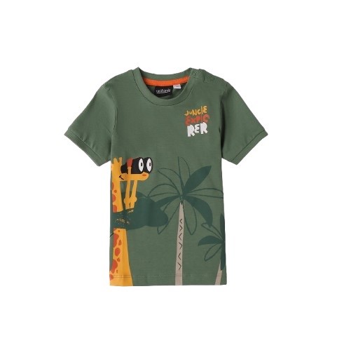 T-shirt mezza manica con stampa giraffa