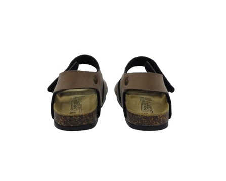 Sandalo in eco pelle con velcro e fibbia