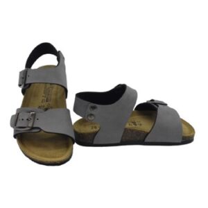 Sandalo in eco pelle con doppia fibbia