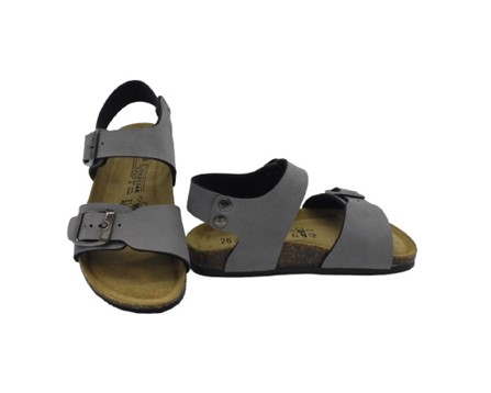 Sandalo in eco pelle con doppia fibbia