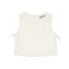 Top smanicato con fiocchetti laterali
