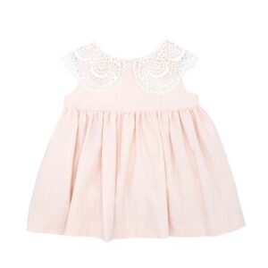 Vestido rosa con colletto e coulotte