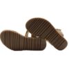 Sandalo in pelle con intreccio e velcro