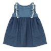 Vestito giromanica in denim con margherite
