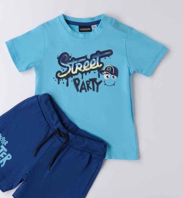 Completo t-shirt con stampa e bermuda