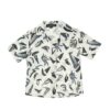 Camicia mezza manica con collo fantasia barche