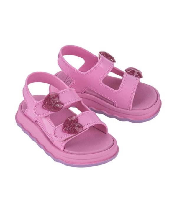 Sandalo doppio velcro con cuoricini