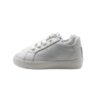 Sneaker in pelle con lacci e zip