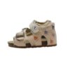 Sandalo primo passo in pelle con barche velcro e fibbia