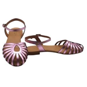 Sandalo in pelle laminata con fibbia