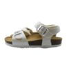 Sandalo in eco pelle con doppie fibbie