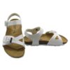 Sandalo in eco pelle con doppie fibbie