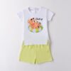 Completo t-shirt con stampa orsetto e short