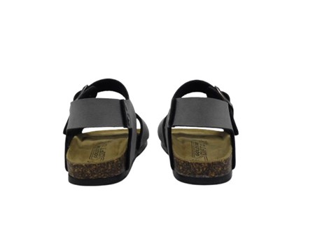 Sandalo in eco pelle con doppia fibbia