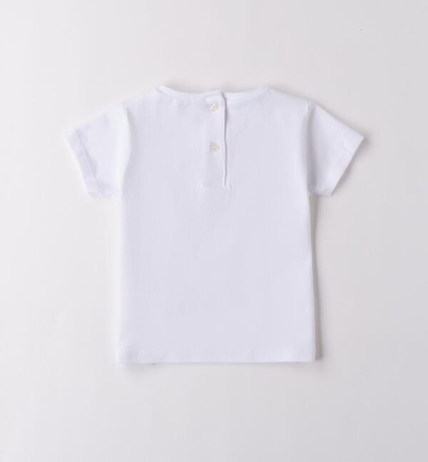 T-shirt mezza manica con applicazioni fiori