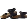 Sandalo eco pelle bicolor con doppia fibbia
