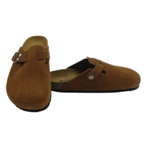 Sabot in pelle scamosciata con fibbia