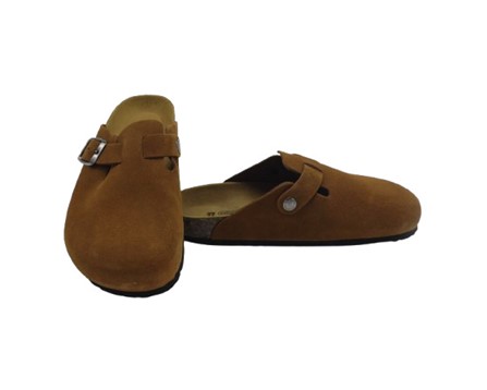 Sabot in pelle scamosciata con fibbia