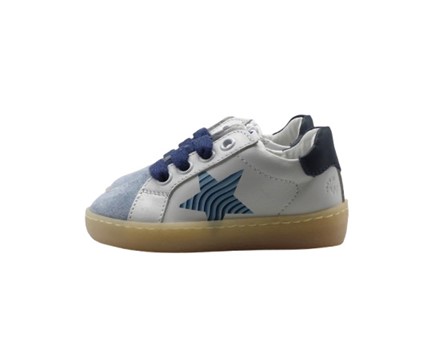 Sneaker in pelle e camoscio con lacci e zip