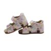 Sandalo primo passo in pelle con stelline velcro e fibbia