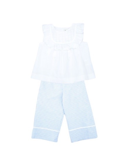 Completo blusa e pantalone lungo vichy