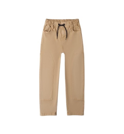 Pantalone in cotone con vita elasticizzata