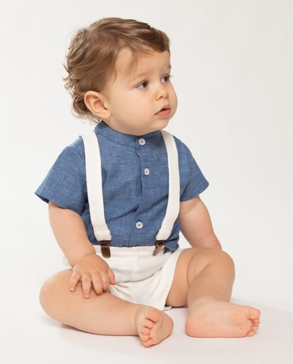 Completo camicia mezza manica con salopette