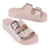 Ciabatta doppia fibbia con micro glitter