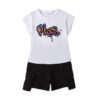 Completo t-shirt con stampa music e short