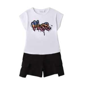 Completo t-shirt con stampa music e short