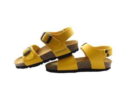 Sandalo in eco pelle con doppie fibbie