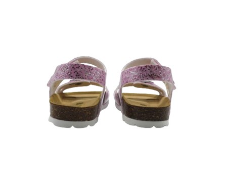 Sandalo in vernice con velcro e fibbia