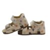 Sandalo primo passo in pelle con barche velcro e fibbia