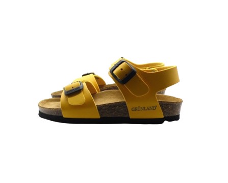 Sandalo in eco pelle con doppie fibbie