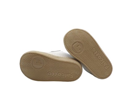 Sneaker primo passo in pelle e micro glitter con lacci e zip