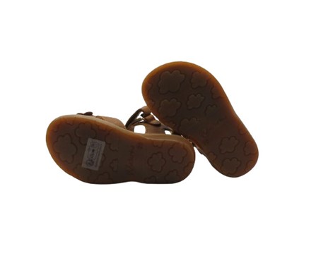 Sandalo in pelle con farfalline e doppio velcro