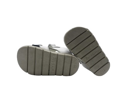 Sandalo primo passo in pelle con doppio velcro