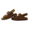 Sandalo in camoscio con triplo velcro