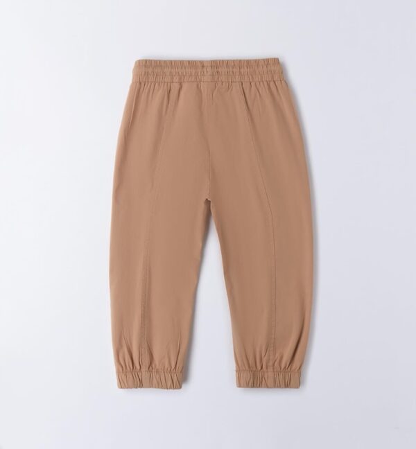 Pantalone in cotone con coulisse e polsini elasticizzati